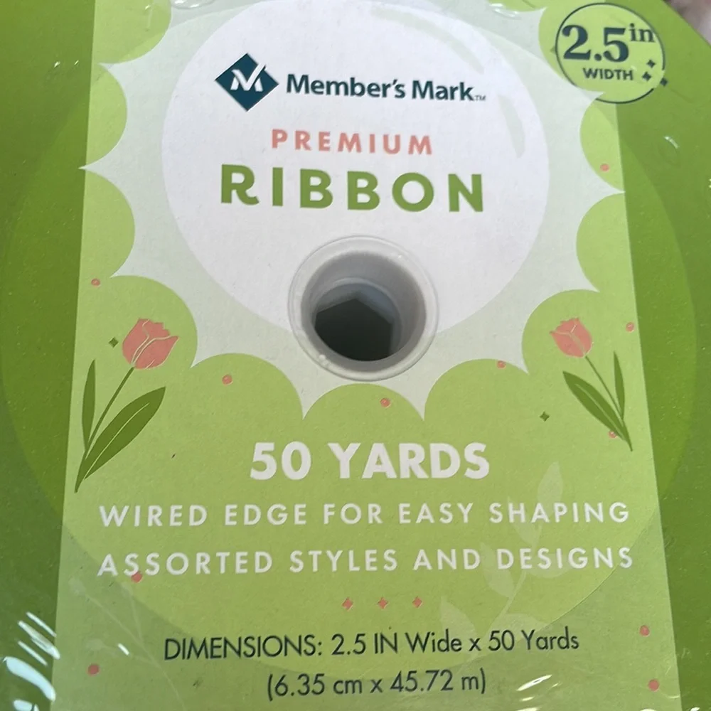 Member’s Mark premium ribbon 50 yards- Hello Spring